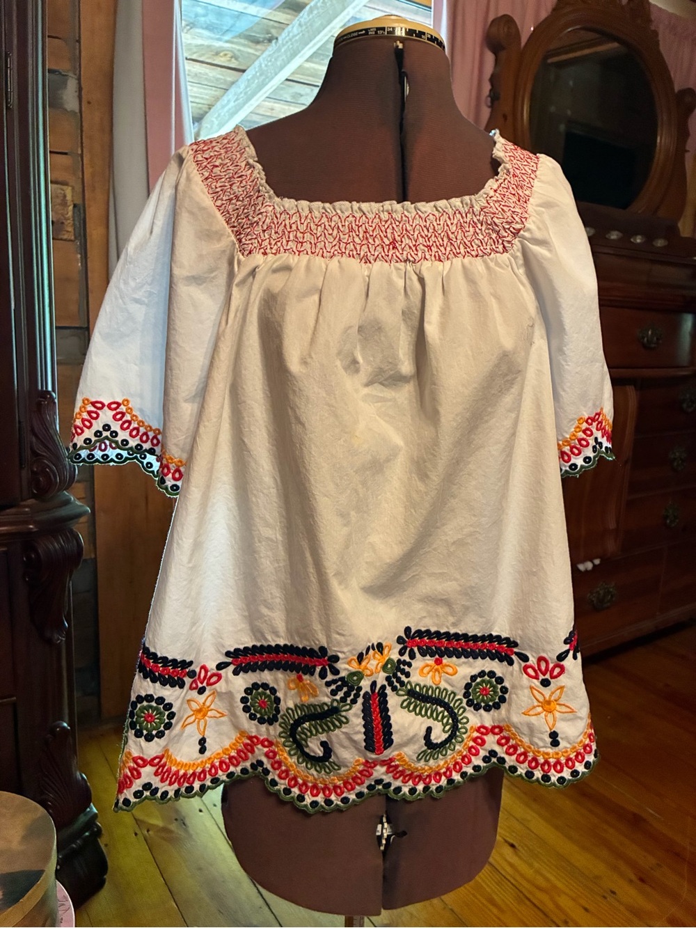 crown & ivy white Smocked Top